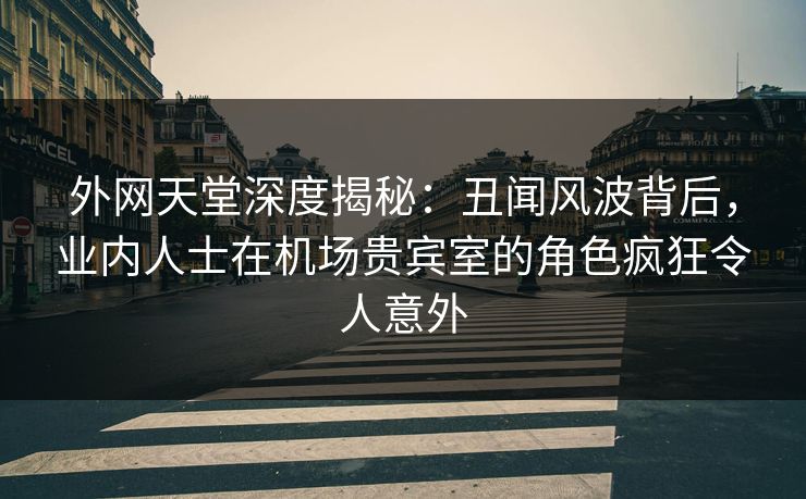外网天堂深度揭秘：丑闻风波背后，业内人士在机场贵宾室的角色疯狂令人意外