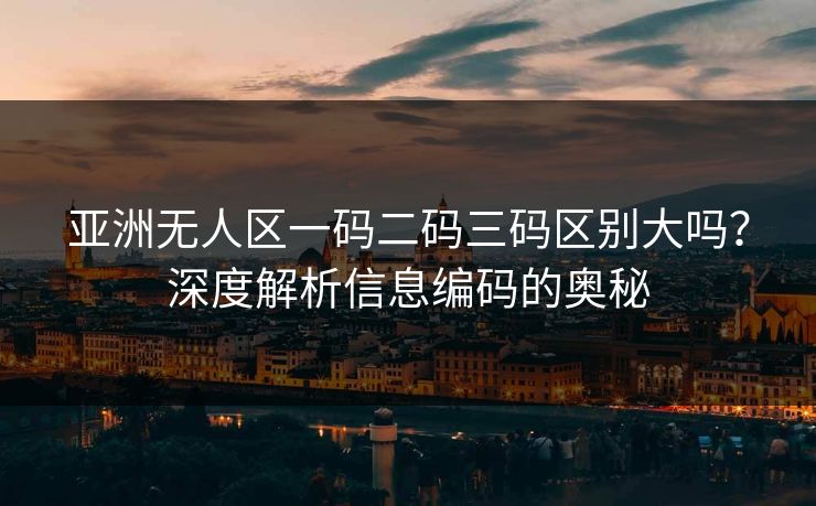 亚洲无人区一码二码三码区别大吗？深度解析信息编码的奥秘