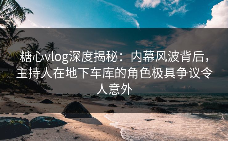 糖心vlog深度揭秘：内幕风波背后，主持人在地下车库的角色极具争议令人意外